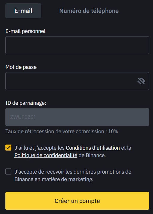 Inscription Binance Mail Inscription Binance Mail