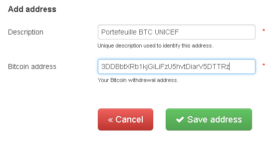 faire un don à unicef via kraken