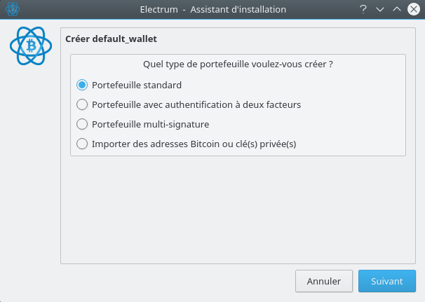 Type de portefeuille Bitcoin Electrm Type de portefeuille