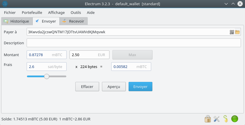 Envoi avec frais manuels