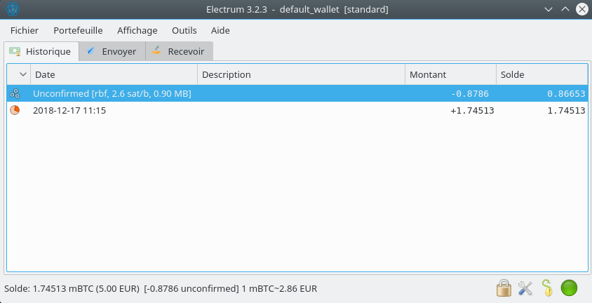 Historique envoi 0-conf