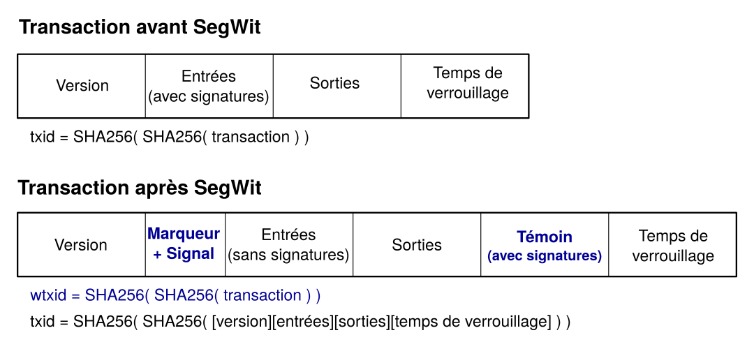 Transaction avant/après SegWit Transaction avant/après SegWit