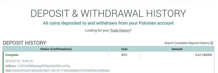 Historique des dépôts