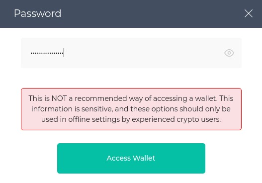 Accès keystore : mot de passe