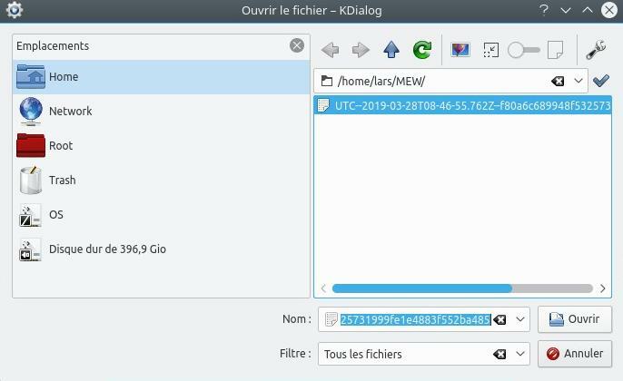 Accès keystore : fichier