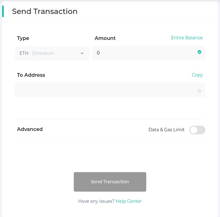 Envoyer transaction