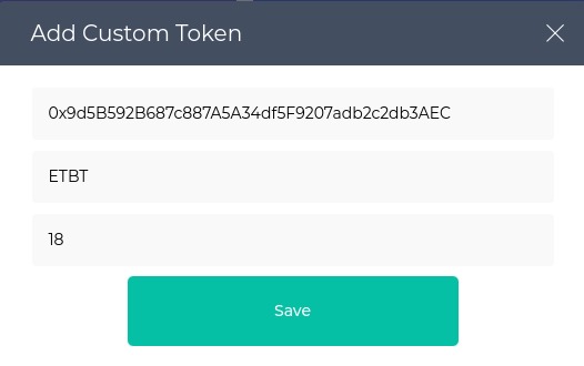 Jeton personnalisé ETBT