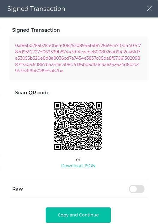 Transaction hors ligne générée