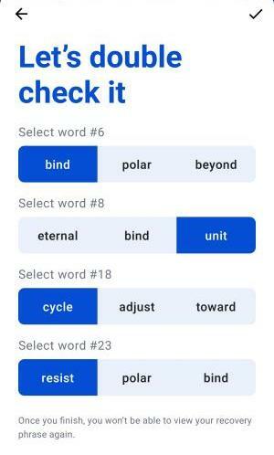 Vérifier phrase MEWconnect
