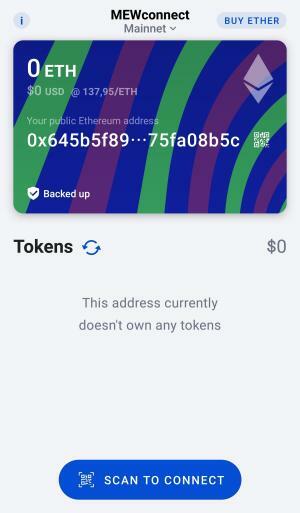 Écran principal MEWconnect