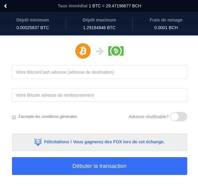 Adresses de réception et de remboursement