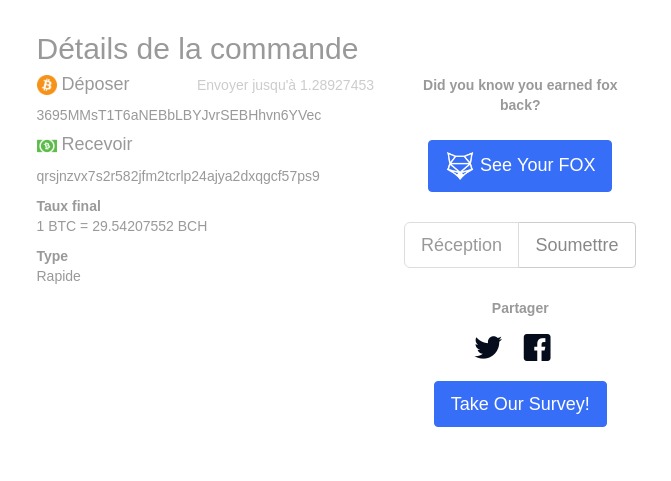 Détails de la commande