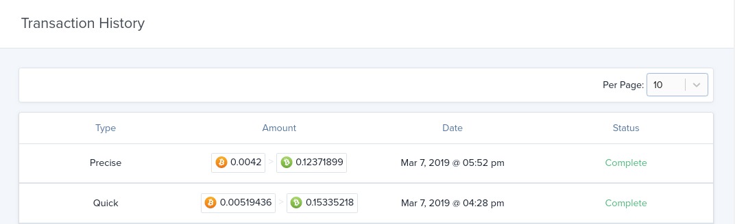 Historique des échanges