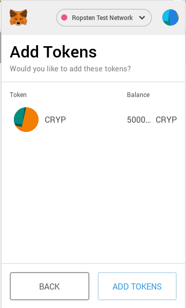 Metamask ajouter CryptoastToken