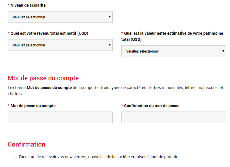 ouverture compte xm étape 4