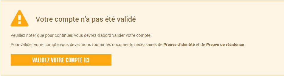 compte non validé xm