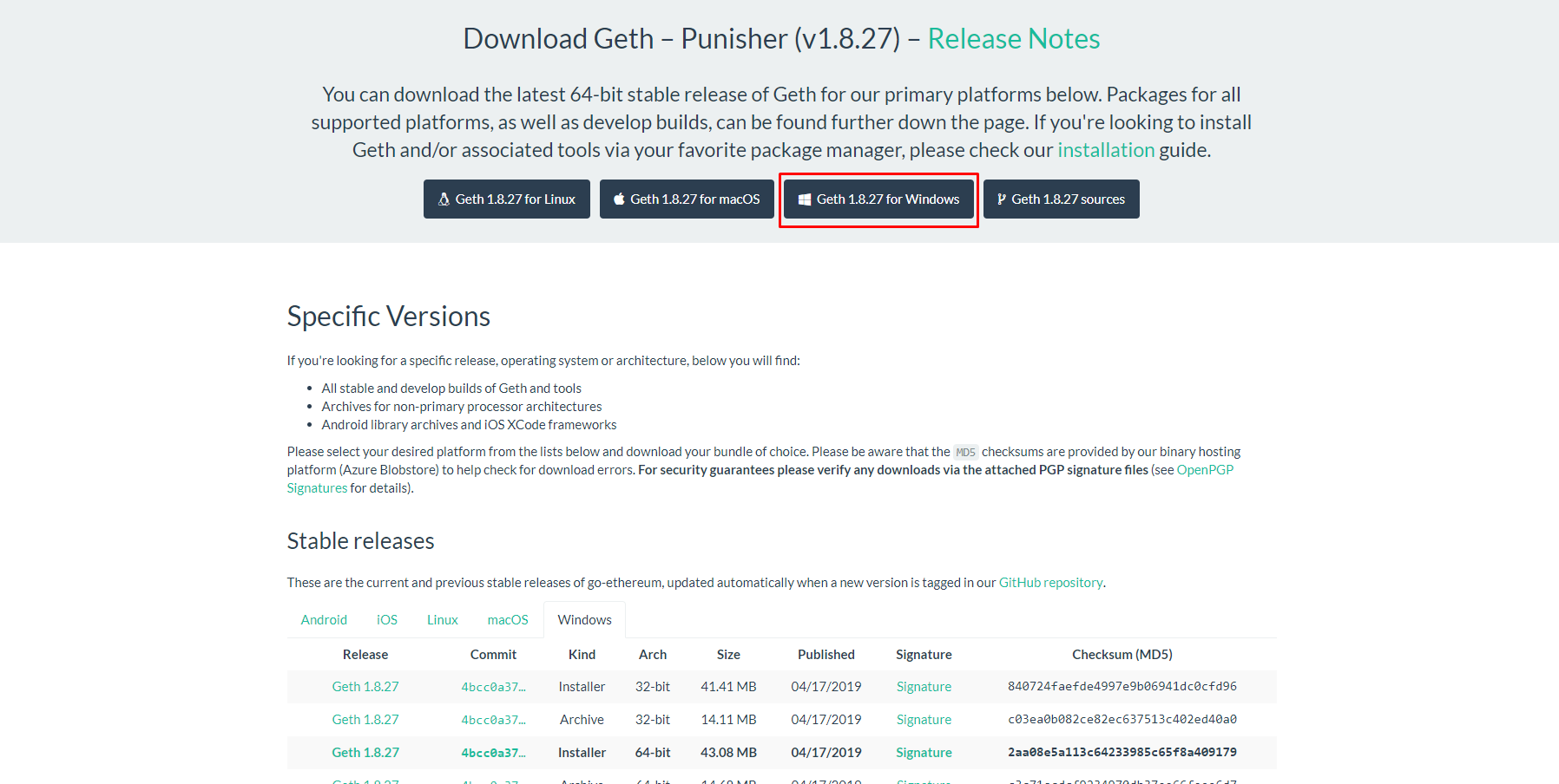 telechargement de Geth