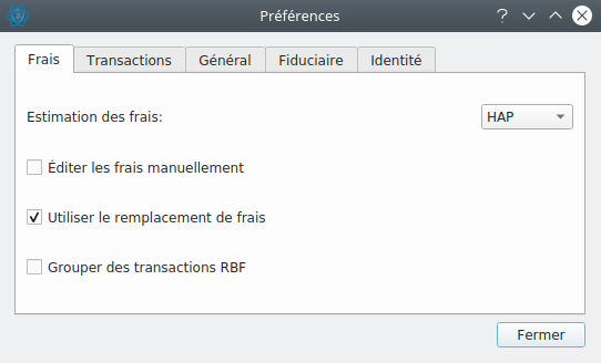 Autoriser Replace-by-Fee dans Electrum