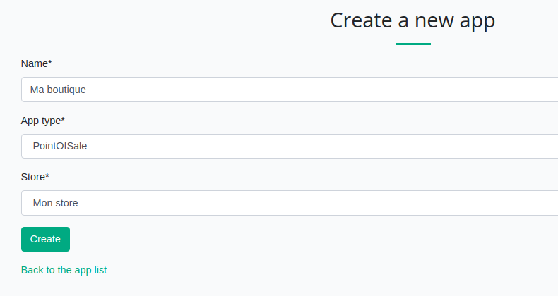 création d'un nouveau point de vente