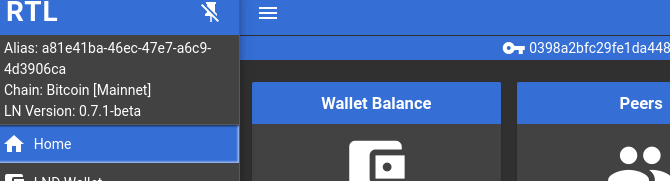 affichage de l'interface de gestion de lnd