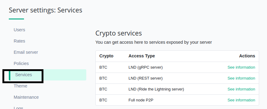 Accès à ride the lightning server