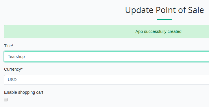 exemple de création de point de vente