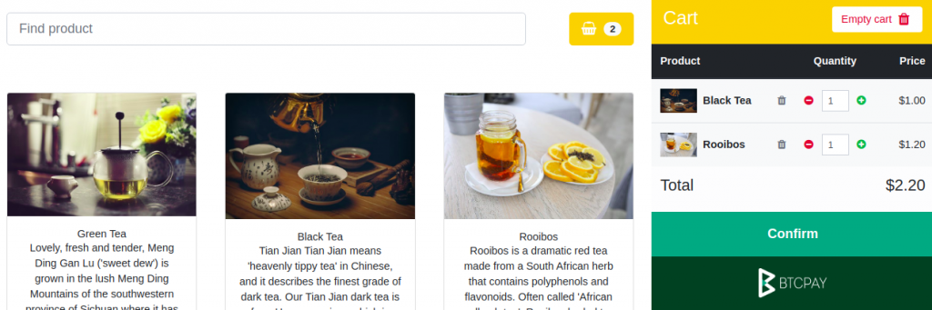 Exemple de point de vente