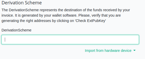interface d'importation de la clef publique étendue