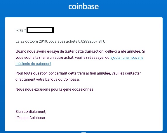 mail annulation transaction coinbase