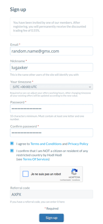 Hodl Hodl formulaire d'inscription Hodl Hodl formulaire d'inscription