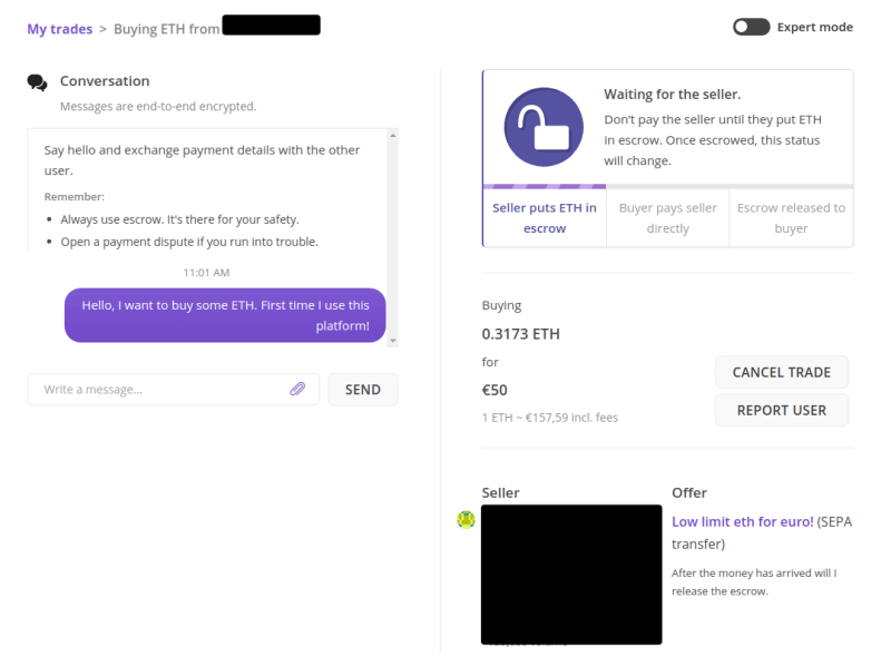 Le vendeur doit mettre les fonds sur le dépôt fiduciaire