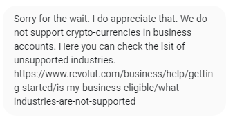 Réponse support Revolut