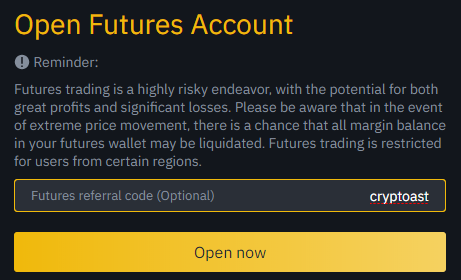 Activation du compte Binance Futures Activation du compte Binance Futures