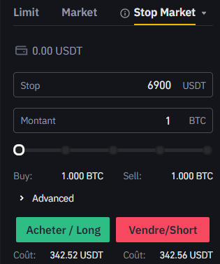 Exécution d'un ordre stop-market Exécution d'un ordre stop-market