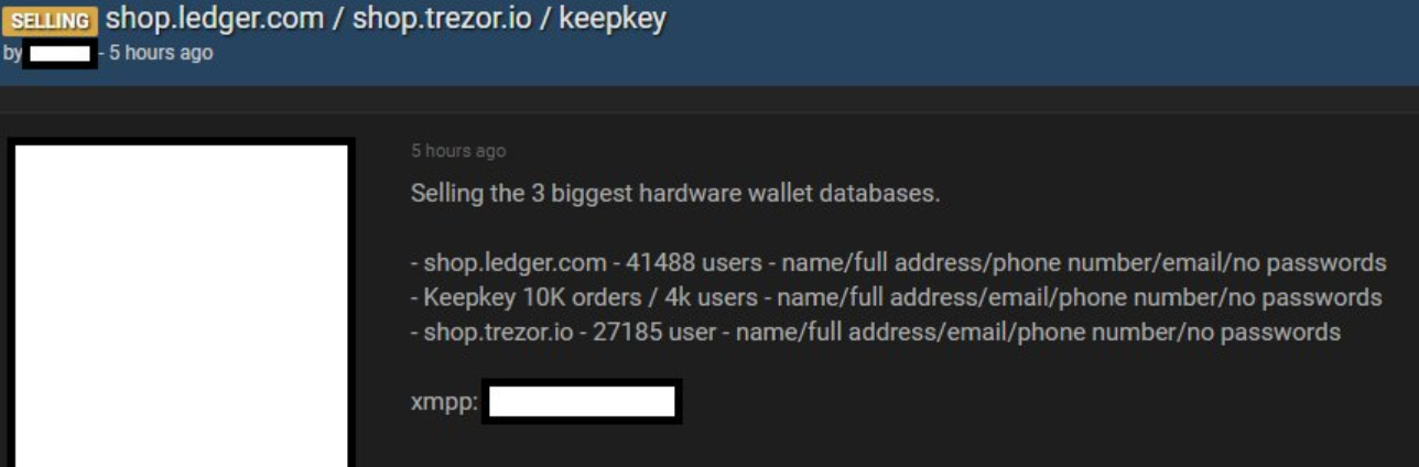 Hack base de données Ledger Trezor Hack base de données Ledger Trezor