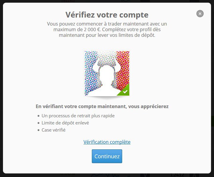 Vérifier son compte etoro