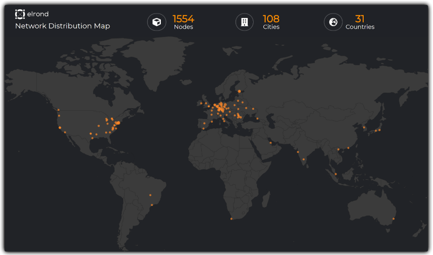 Répartition des nœuds du réseau Elrond Répartition des nœuds du réseau Elrond