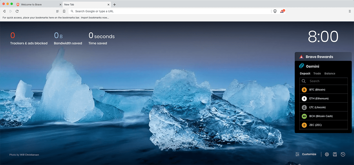 Capture d'écran de l'intégration de Gemini sur le navigateur Brave