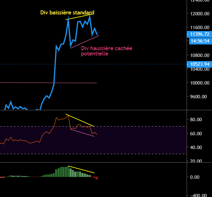 Bitcoin et divergences RSI (Daily)
