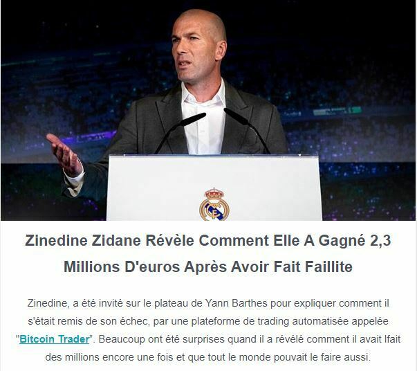 Bitcoin Trader Zinédine Zidane arnaque Bitcoin Trader Zinédine Zidane arnaque