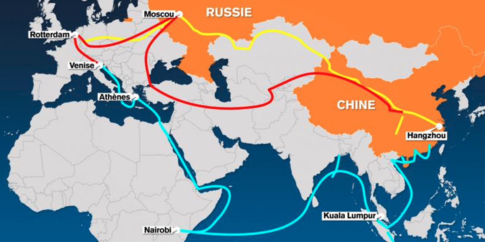 chine cartes nouvelles routes soie