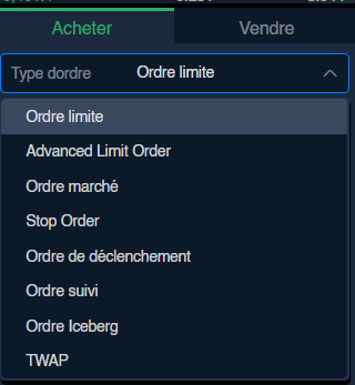 Ordres OKEx Ordres OKEx