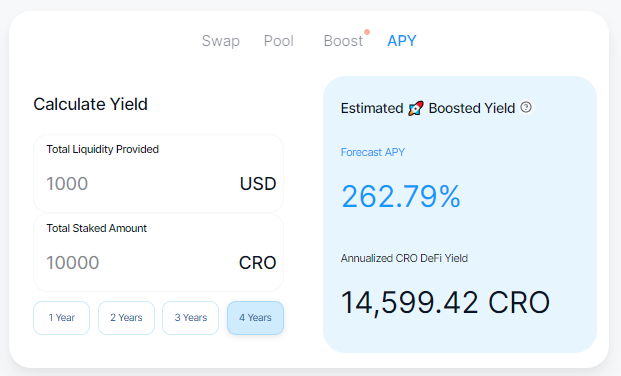 Taux d'intérêt annuel DeFi Swap