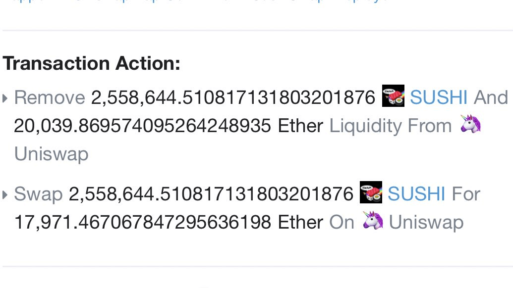 Transaction Sushi Ether