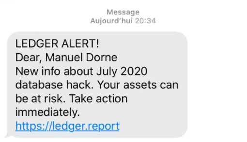 Ledger SMS Phishing Ledger SMS Phishing