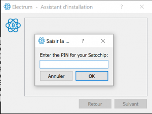 Electrum Code PIN Satochip Electrum Code PIN Satochip
