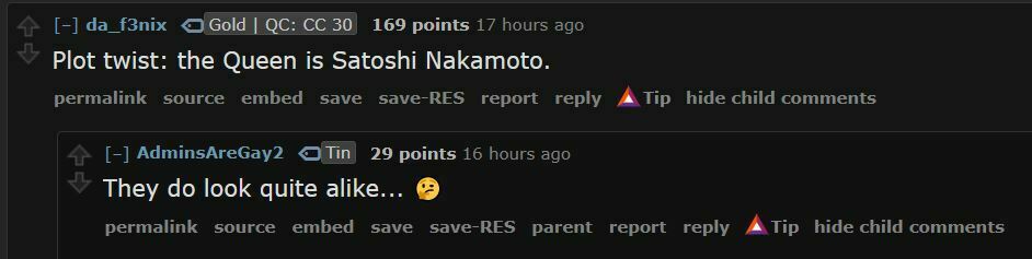 Reine Elizabeth Bitcoin blockchain