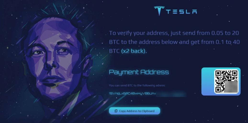 Faux Giveaway d'Elon Musk Faux Giveaway d'Elon Musk