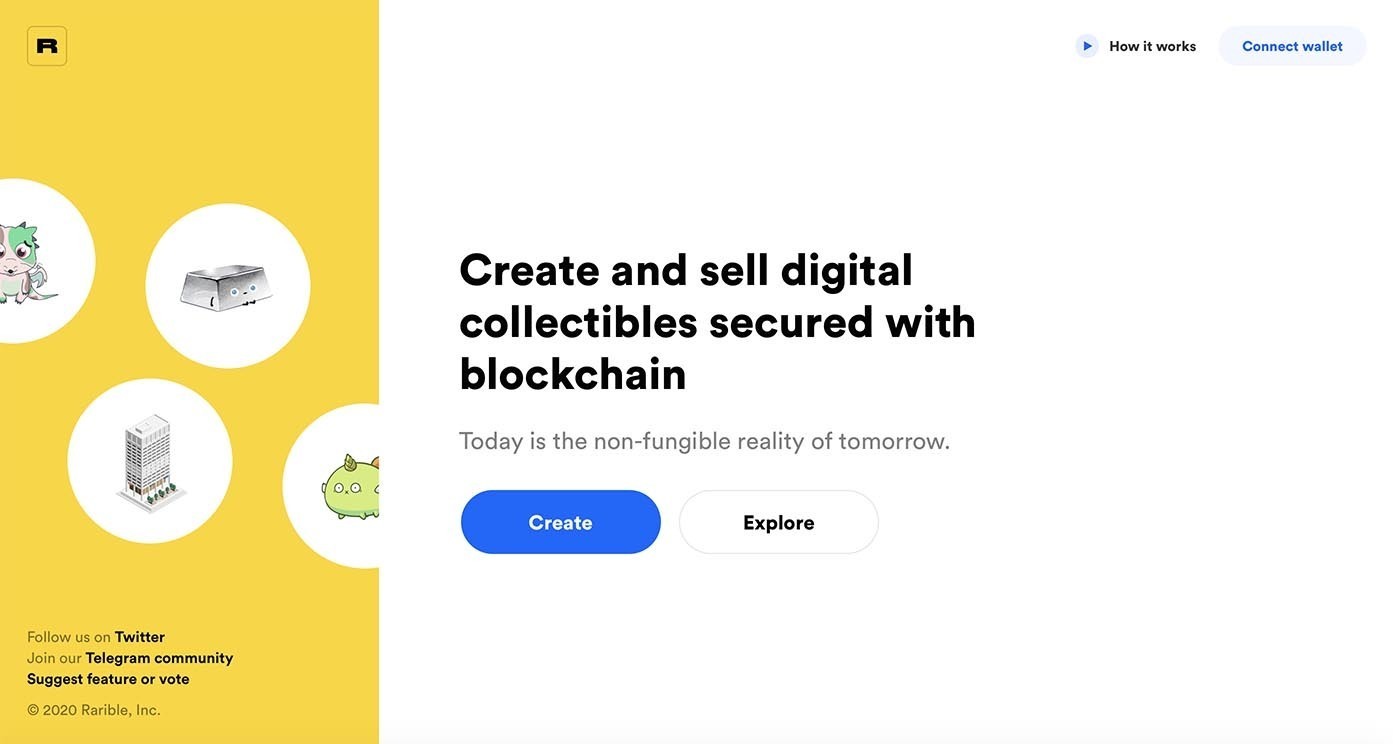 Créer un NFT sur Rarible Créer un NFT sur Rarible