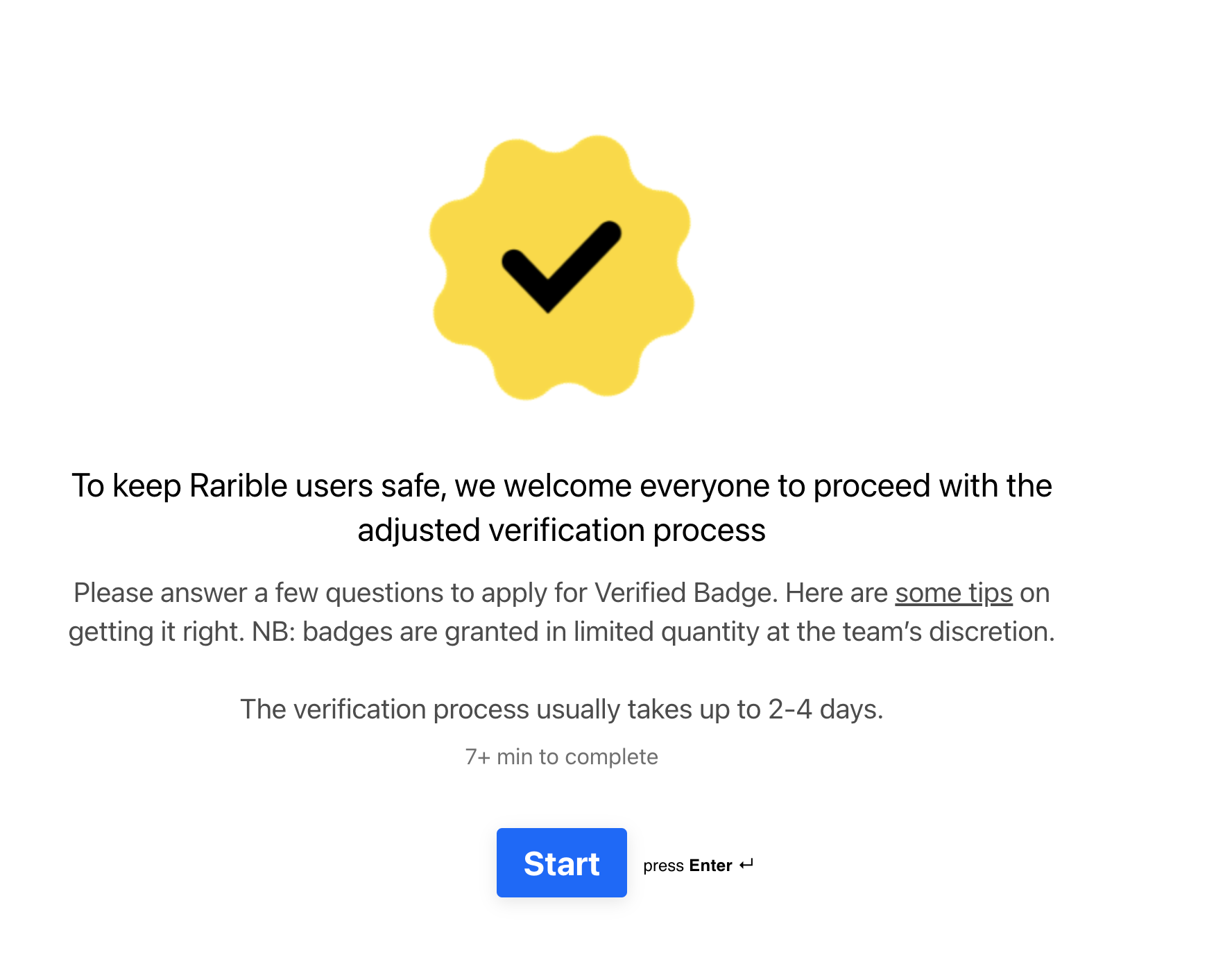 Rarible verification Rarible verification
